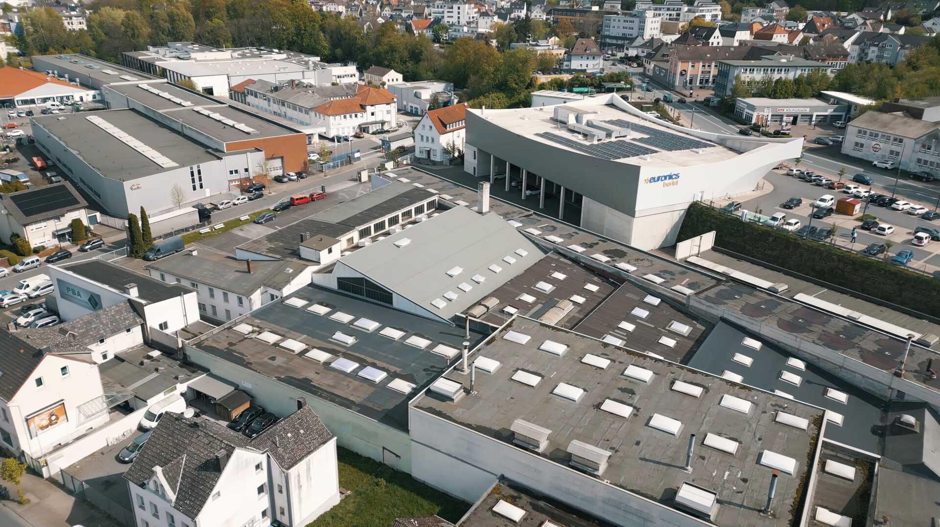 Sídlo Evotec GmbH v Arnsbergu – letecký záber